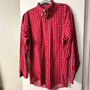CHAPS Ralph Lauren Red Patterned Men's Shirt Size M